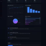 Dark-mode web application dashboard showing a market overview for private real asset investing, with key metrics, charts, asset distribution, and regional breakdowns.